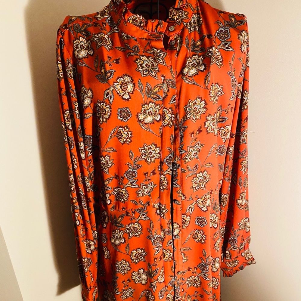 Loft button down floral gorgeous dress 🧡